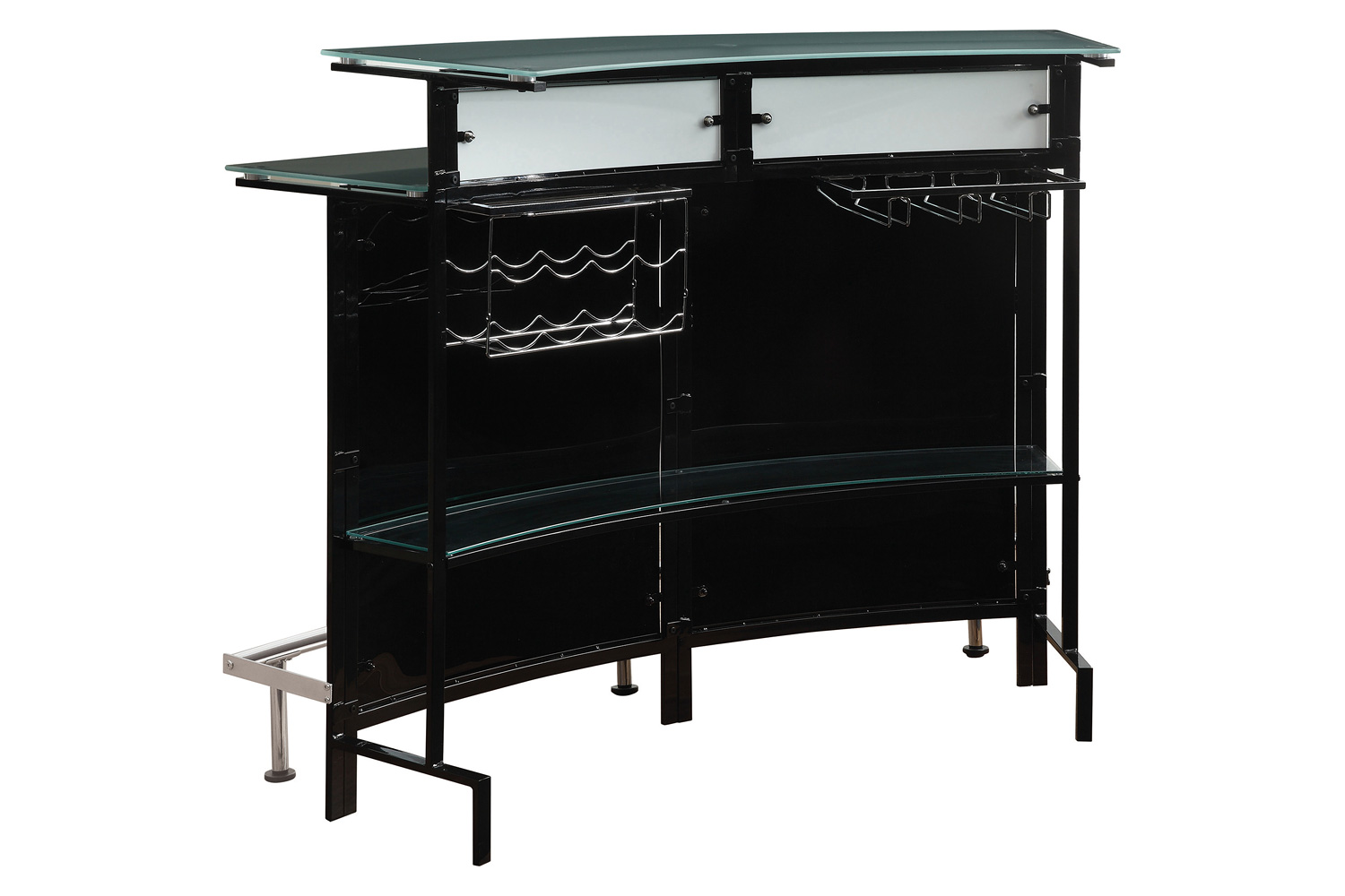Coaster - Glass Top Bar Unit in Black