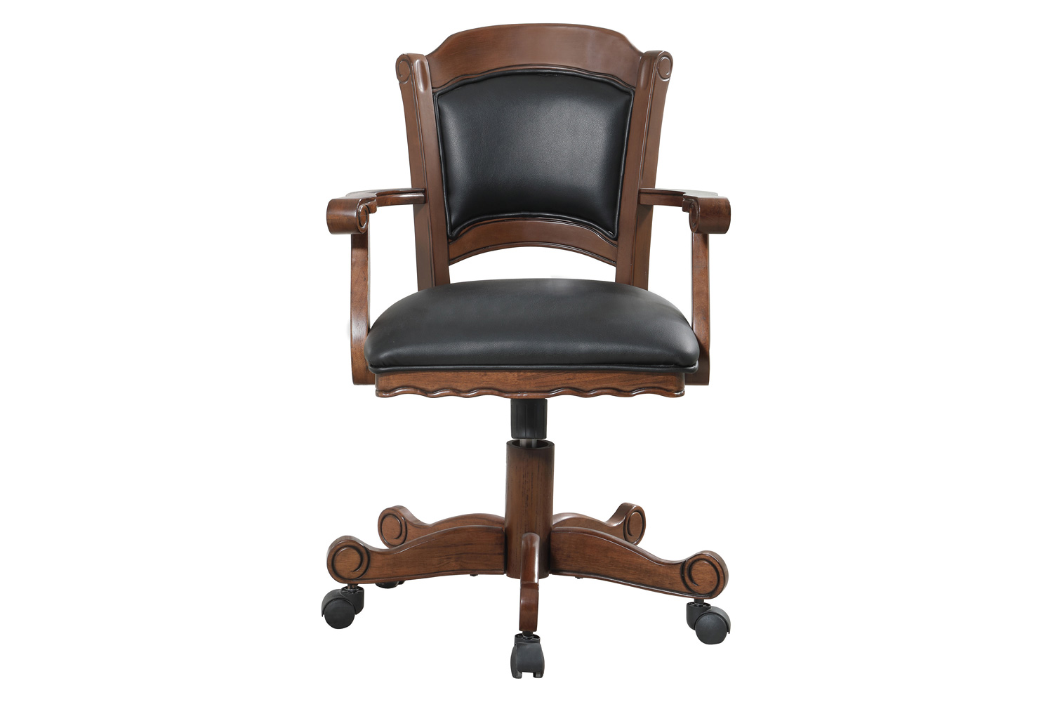 Coaster - Turk Game Chair With Casters in Black/Tobacco