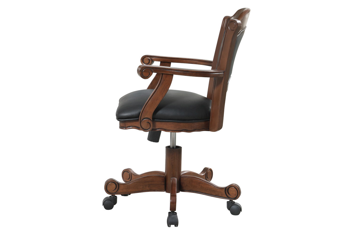 Coaster - Turk Game Chair With Casters in Black/Tobacco