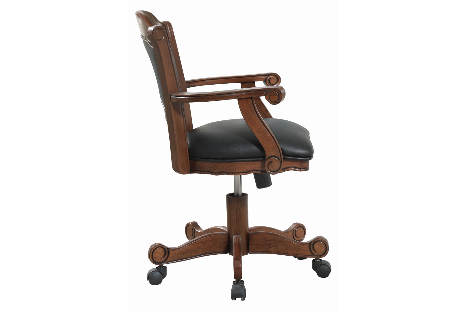 Coaster - Turk Game Chair With Casters in Black/Tobacco