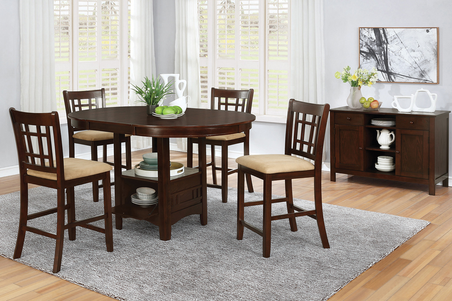 Coaster Lavon Oval Counter Height Table - Warm Brown