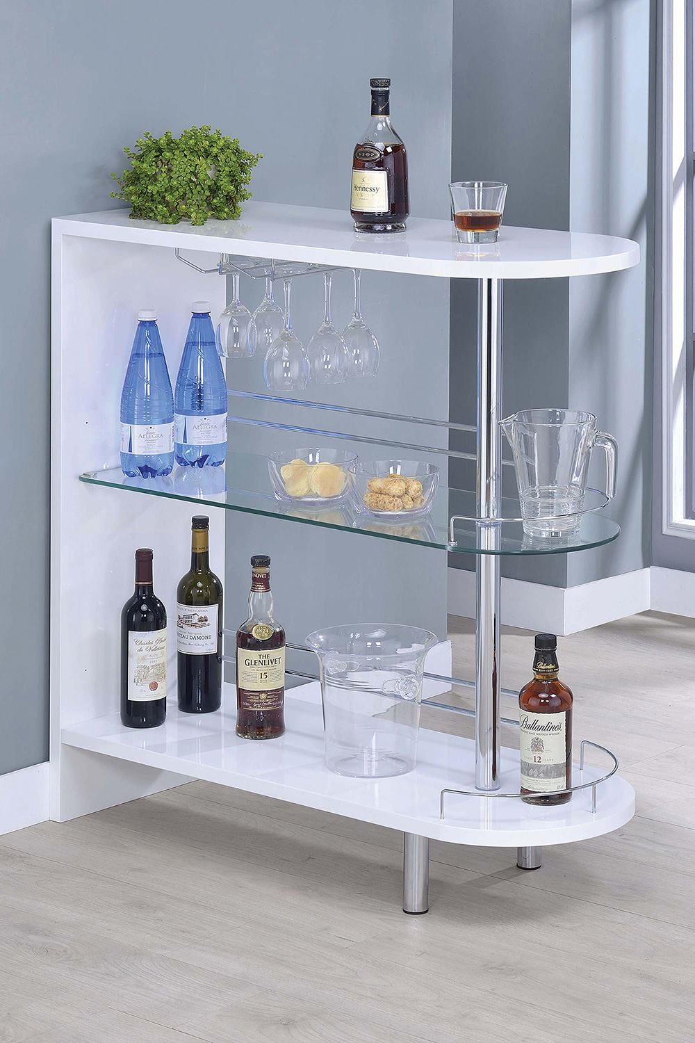 Coaster 3-Tier Bar Table - White/Clear