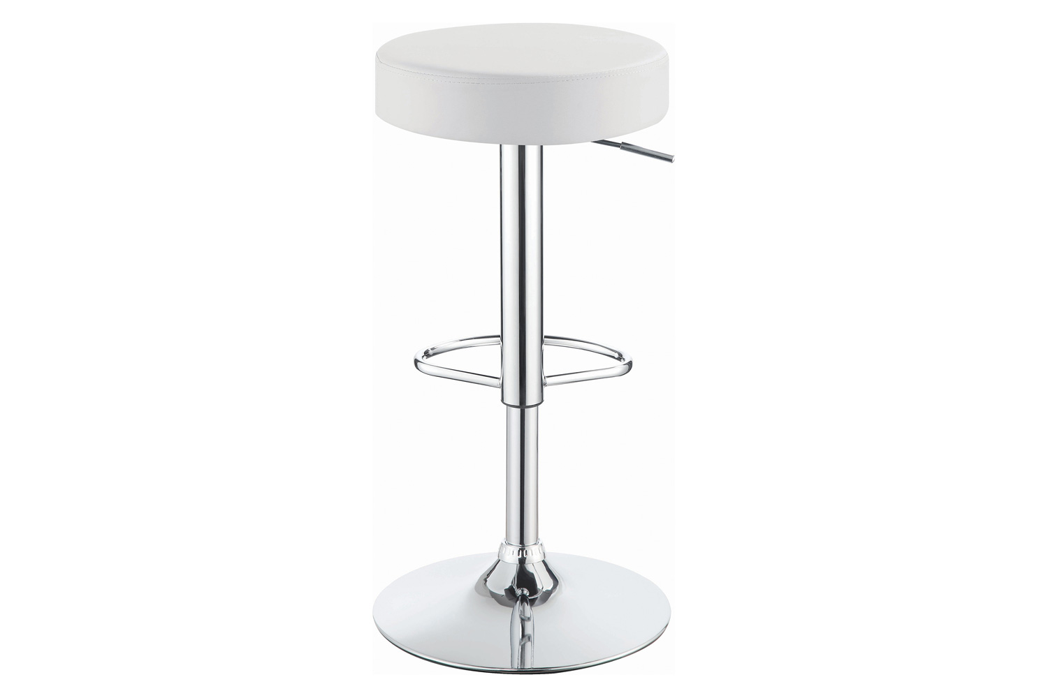 Coaster - 29" Adjustable Bar Stool in Chrome/White