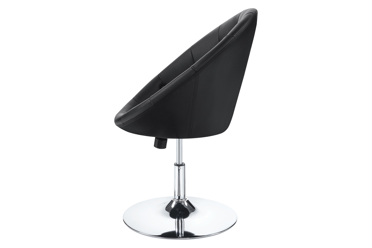 Coaster Round Tufted Swivel Chair - Black/Chrome