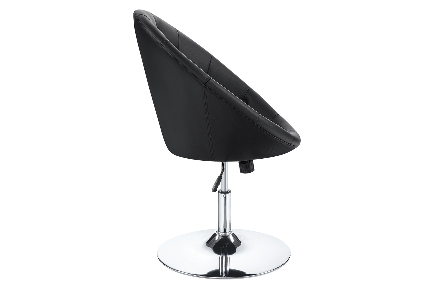 Coaster Round Tufted Swivel Chair - Black/Chrome
