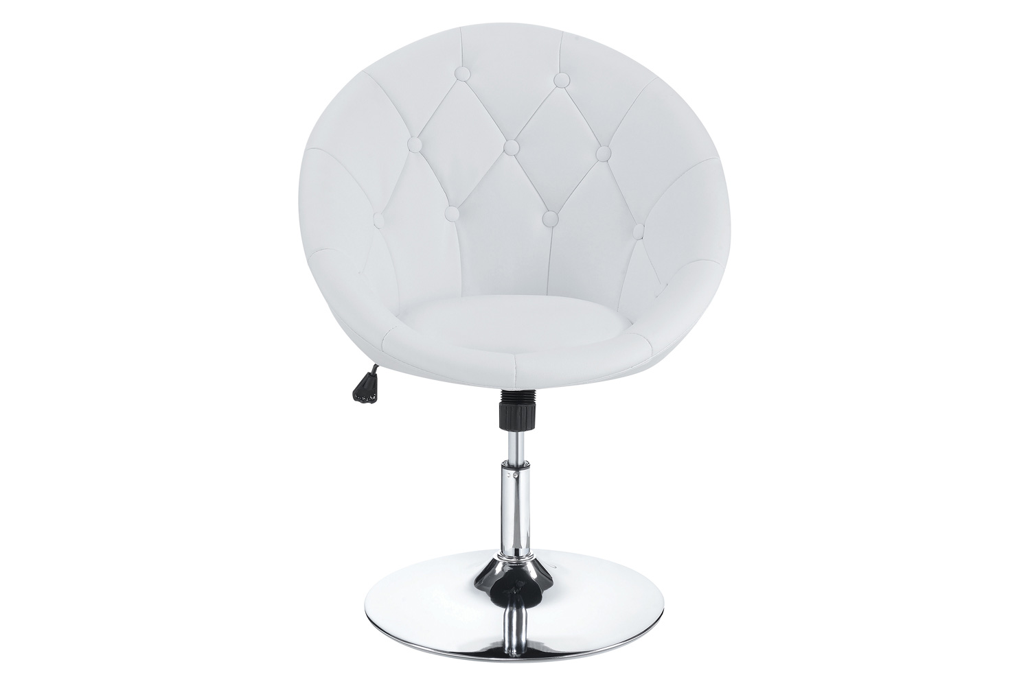 Coaster Round Tufted Swivel Chair - White/Chrome