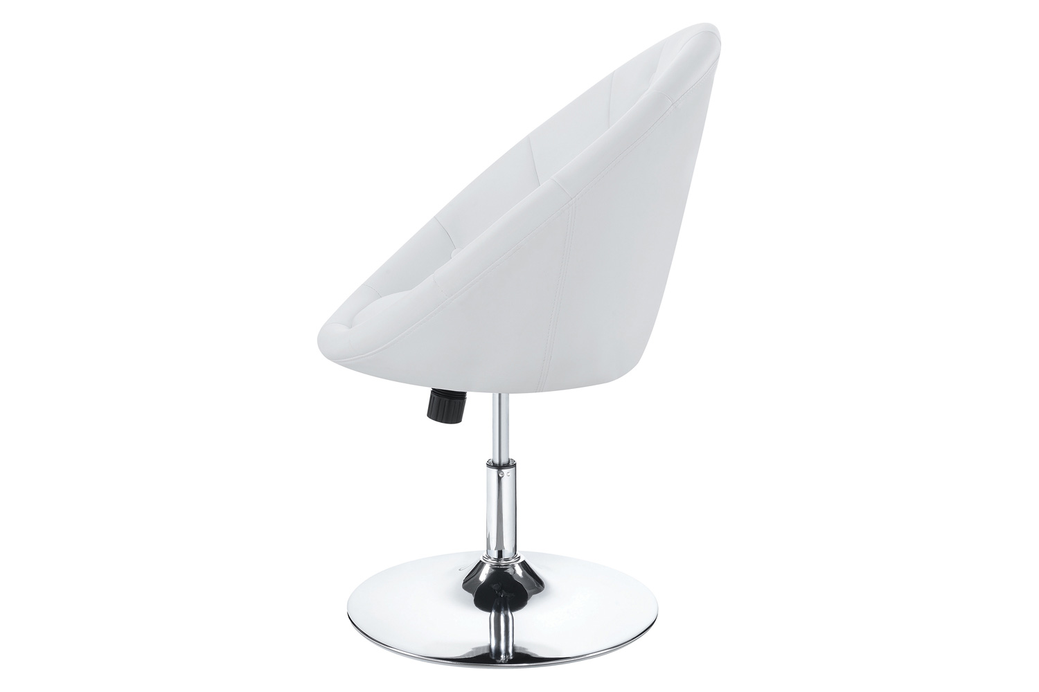 Coaster Round Tufted Swivel Chair - White/Chrome