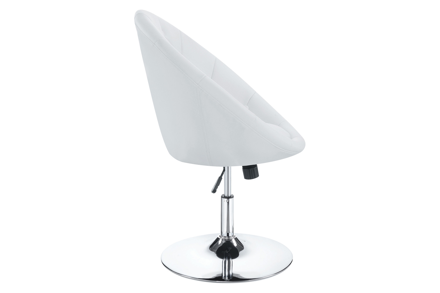 Coaster Round Tufted Swivel Chair - White/Chrome