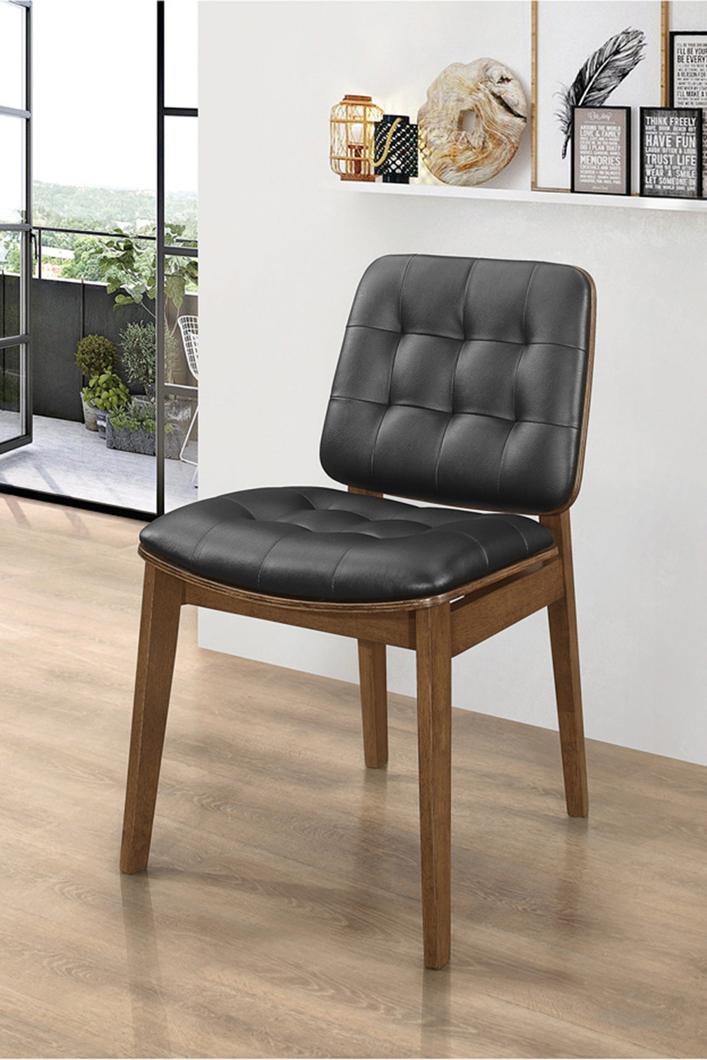 Coaster - Redbridge Tufted Back Side Chairs (Set Of 2) in Natural Walnut/Black