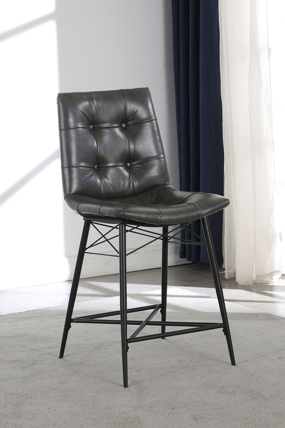 Coaster Upholstered Tufted Counter Height Stools (Set Of 2) - Gray