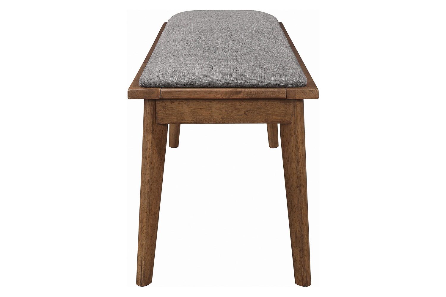 Coaster - Alfredo Upholstered Dining Bench in Gray/Natural Walnut