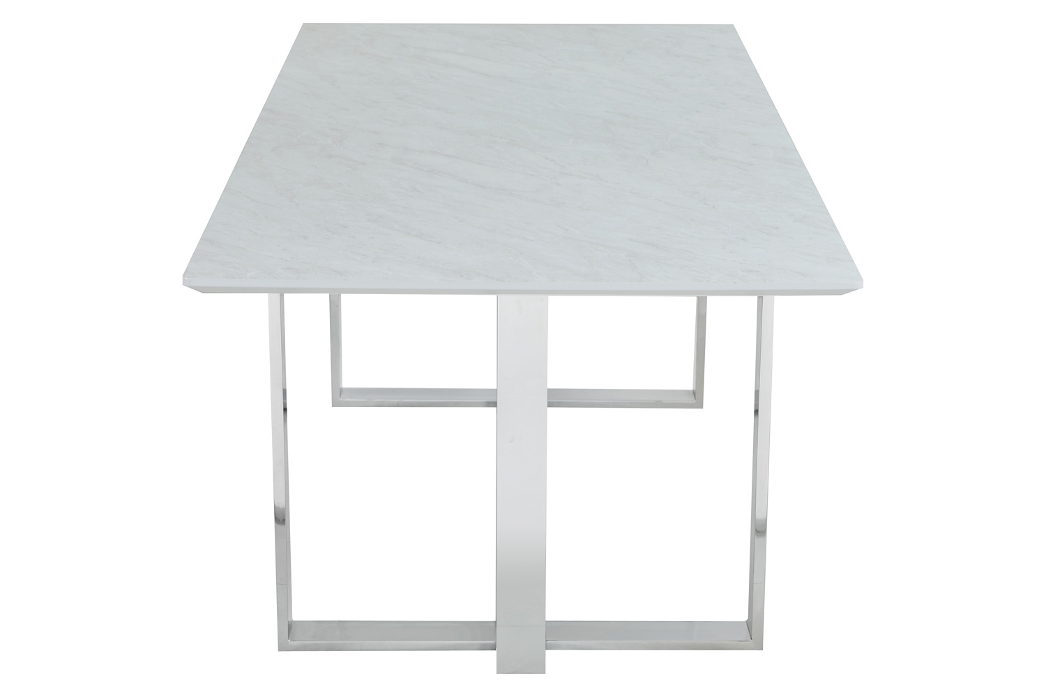 Coaster - Annika Rectangular Glass Top Dining Table in White/Chrome