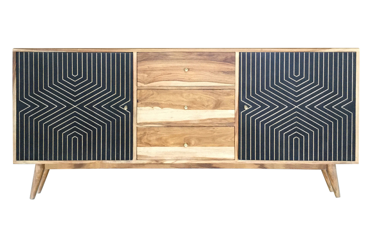 Coaster - Partridge Rectangular 2-Door Server in Natural Sheesham/Black