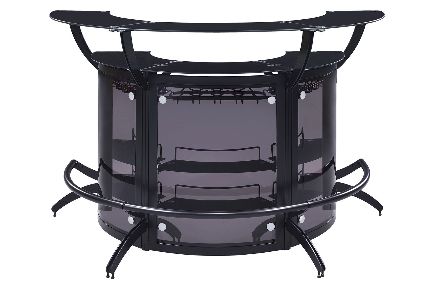 Coaster - 3-Bottle Wine Rack Bar Unit in Smoked/Black