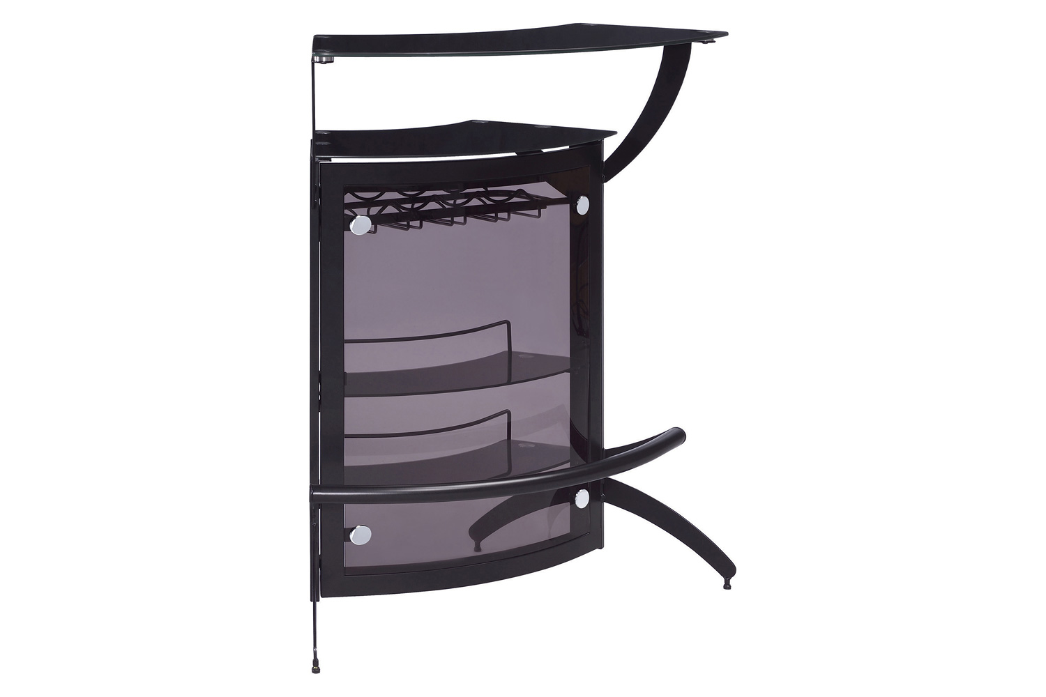Coaster - 3-Bottle Wine Rack Bar Unit in Smoked/Black