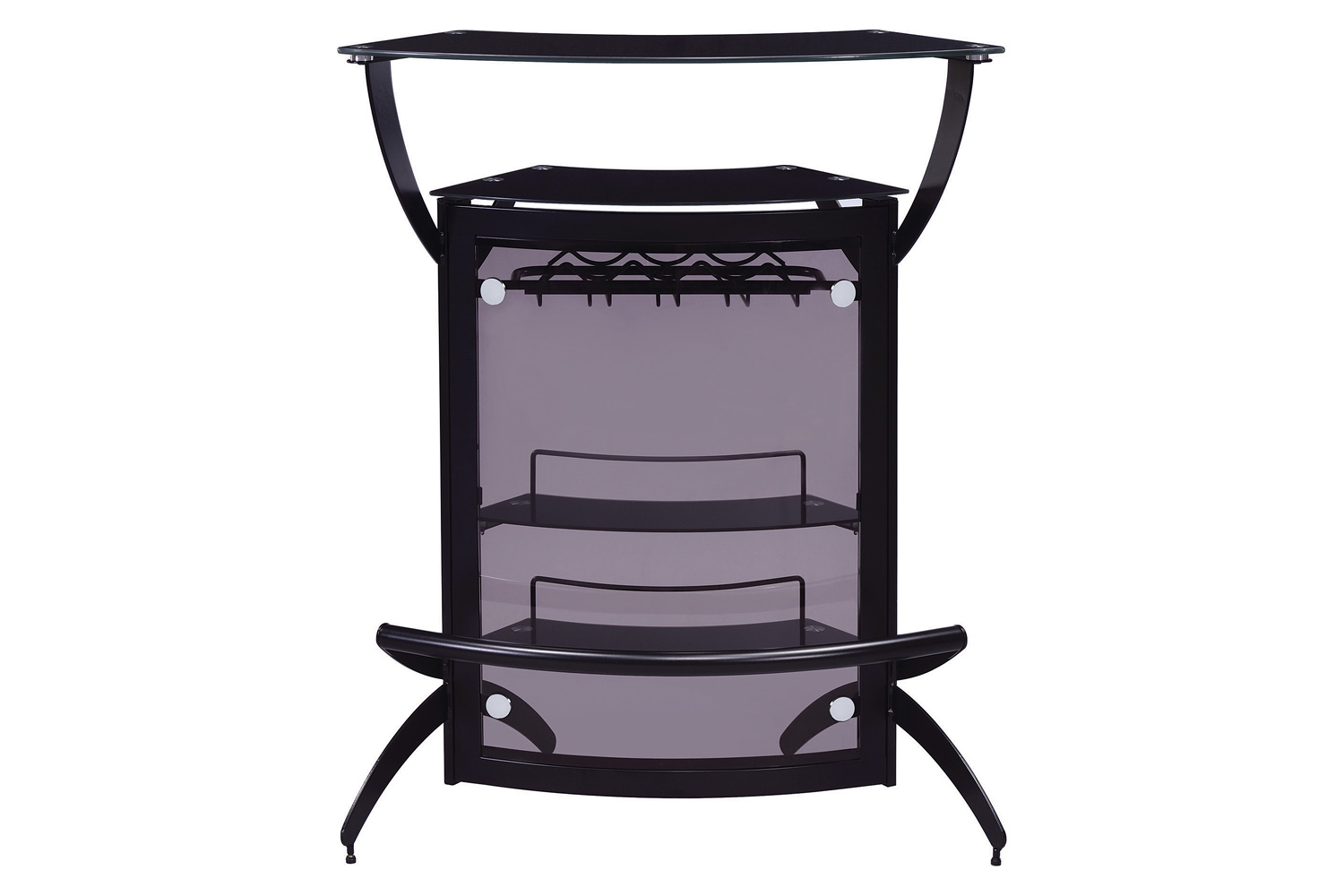 Coaster - 3-Bottle Wine Rack Bar Unit in Smoked/Black