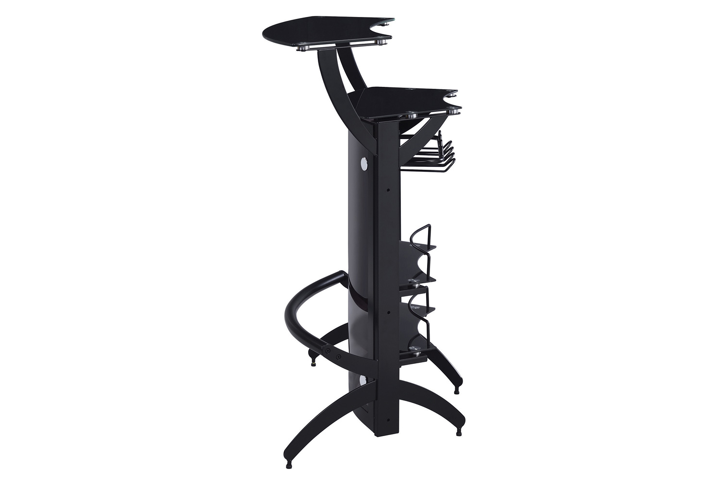 Coaster - 3-Bottle Wine Rack Bar Unit in Smoked/Black