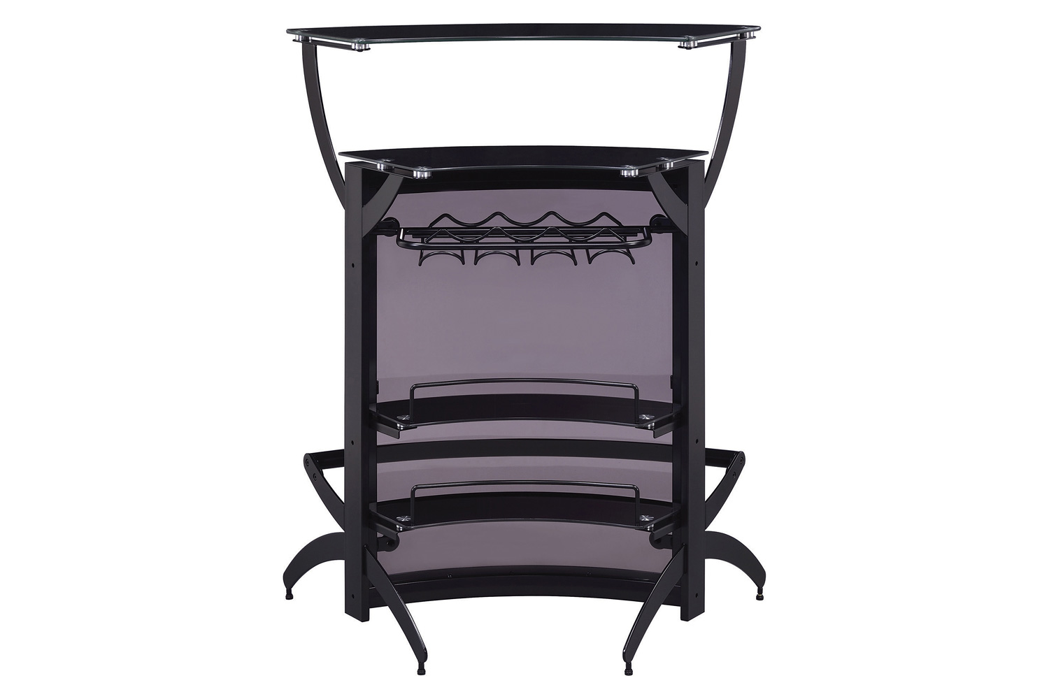 Coaster - 3-Bottle Wine Rack Bar Unit in Smoked/Black