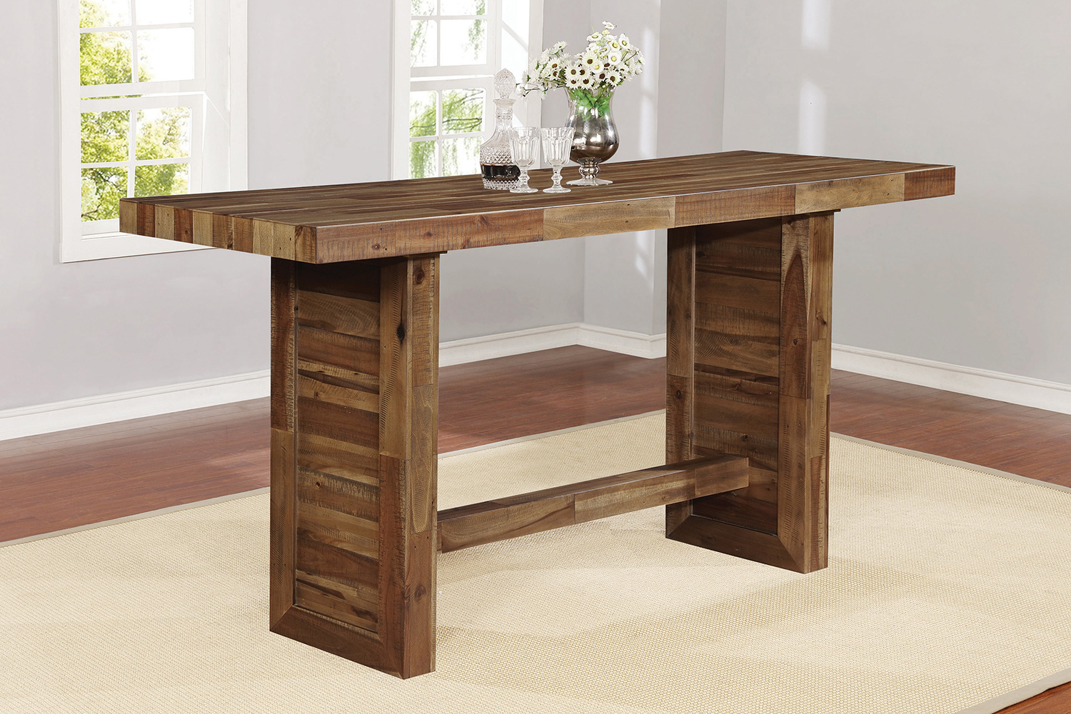 Coaster - Rectangular Bar Table in Varied Natural
