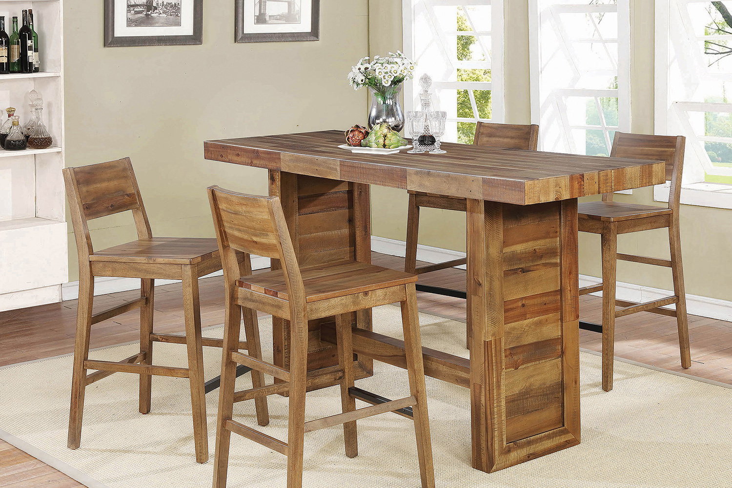 Coaster - Rectangular Bar Table in Varied Natural