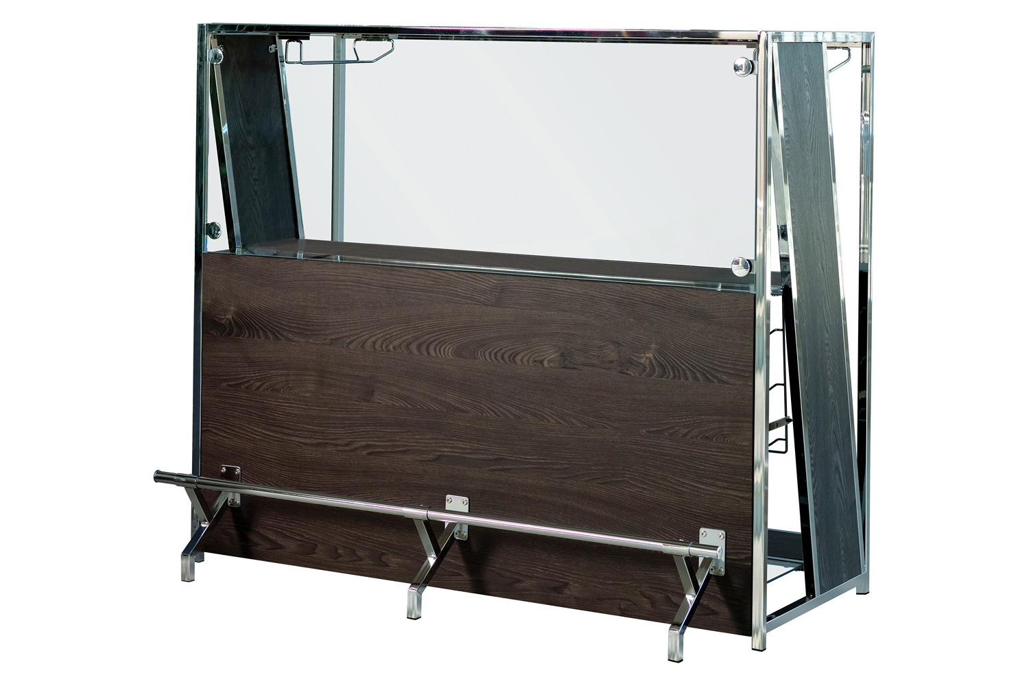 Coaster - 2-Shelf Bar Unit With Footrest in Dark Oak