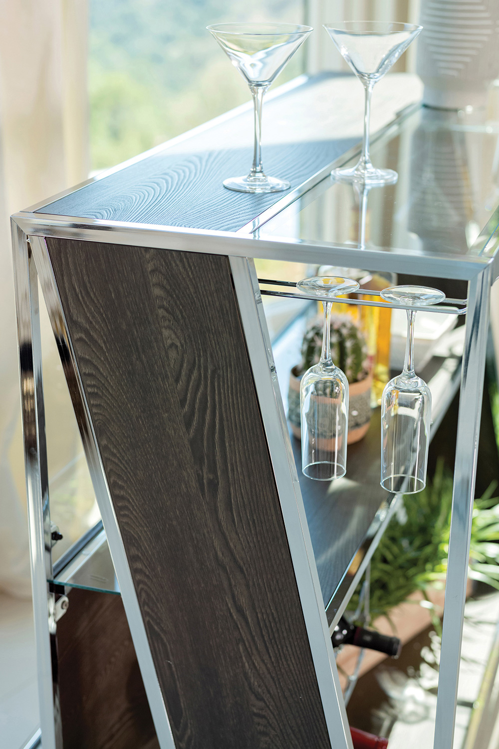 Coaster - 2-Shelf Bar Unit With Footrest in Dark Oak