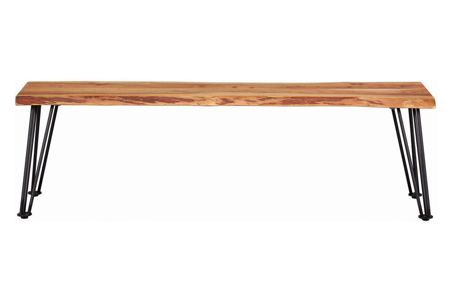 Coaster - Sherman Bench in Natural Acacia/Matte Black
