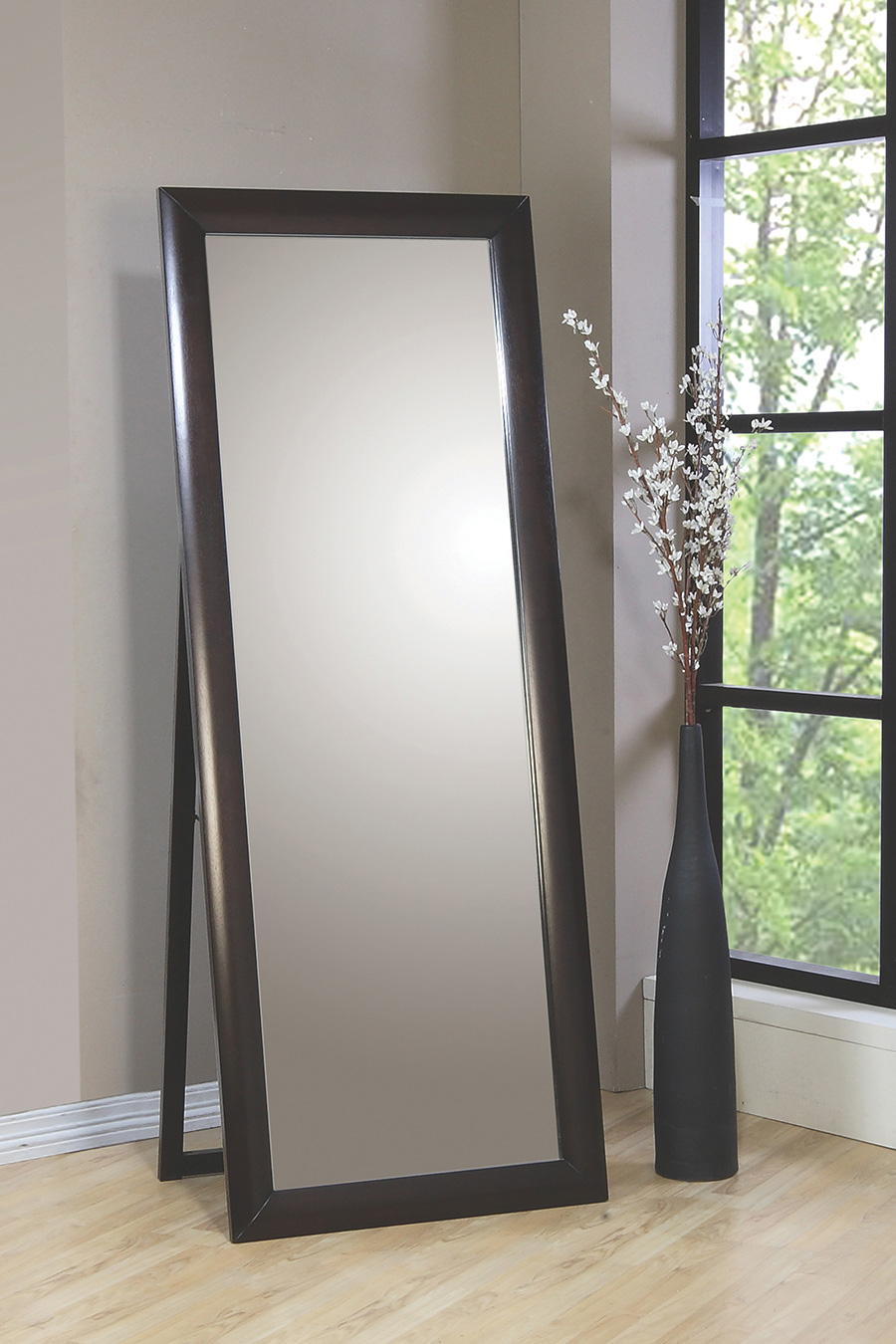 Coaster - Rectangular Standing Floor Mirror in Black