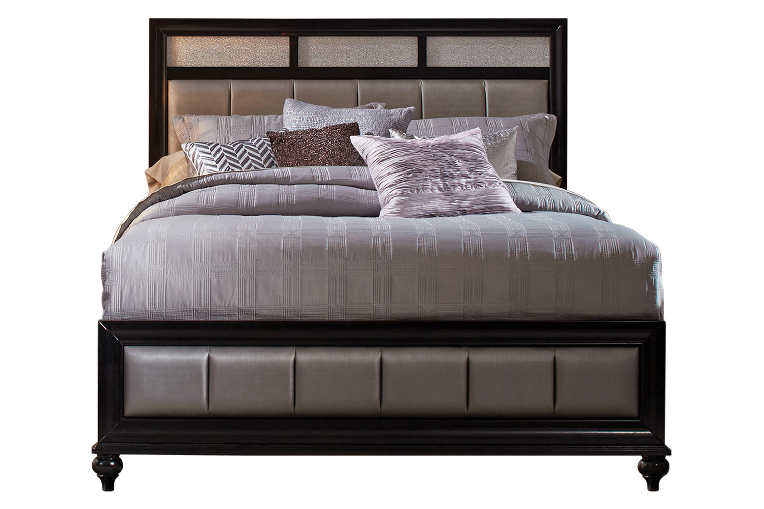 Coaster Barzini California King Upholstered Bed - Black/Gray