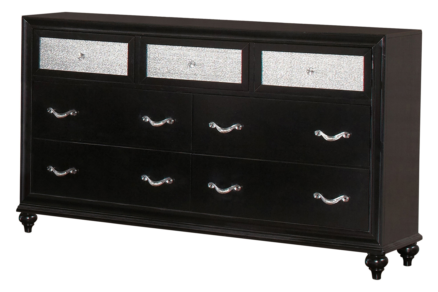 Coaster Barzini California King Upholstered Bed - Black/Gray