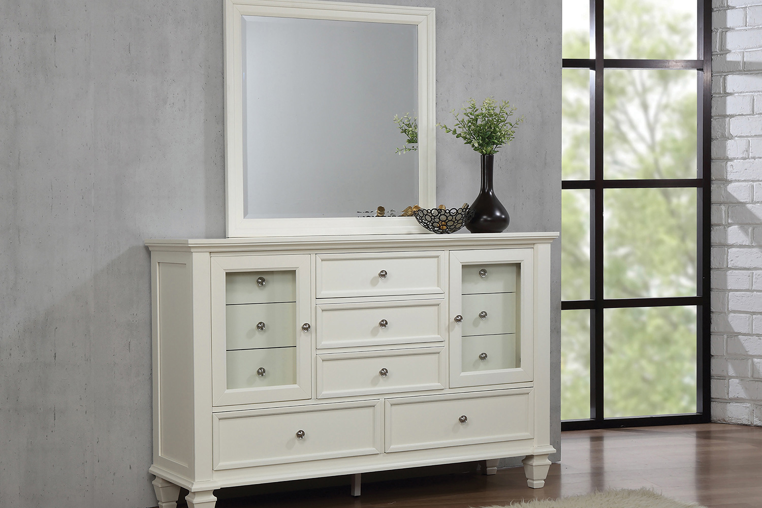 Coaster Sandy Beach Rectangular Mirror - White