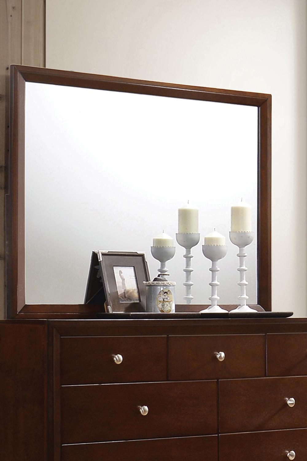 Coaster - Serenity Rectangle Dresser Mirror in Rich Merlot
