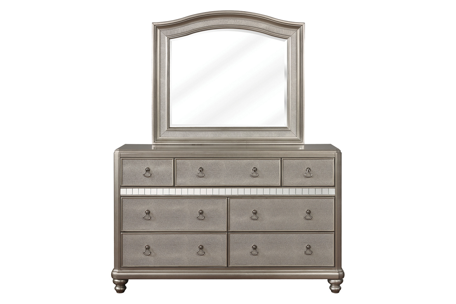 Coaster - Bling Game Arched Mirror in Metallic Platinum