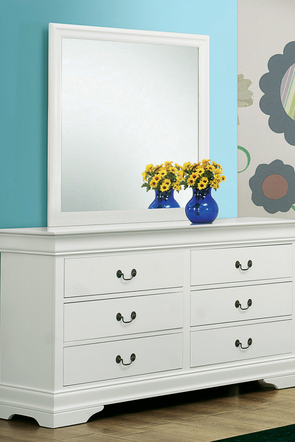 Coaster - Louis Philippe Beveled Edge Square Mirror in White