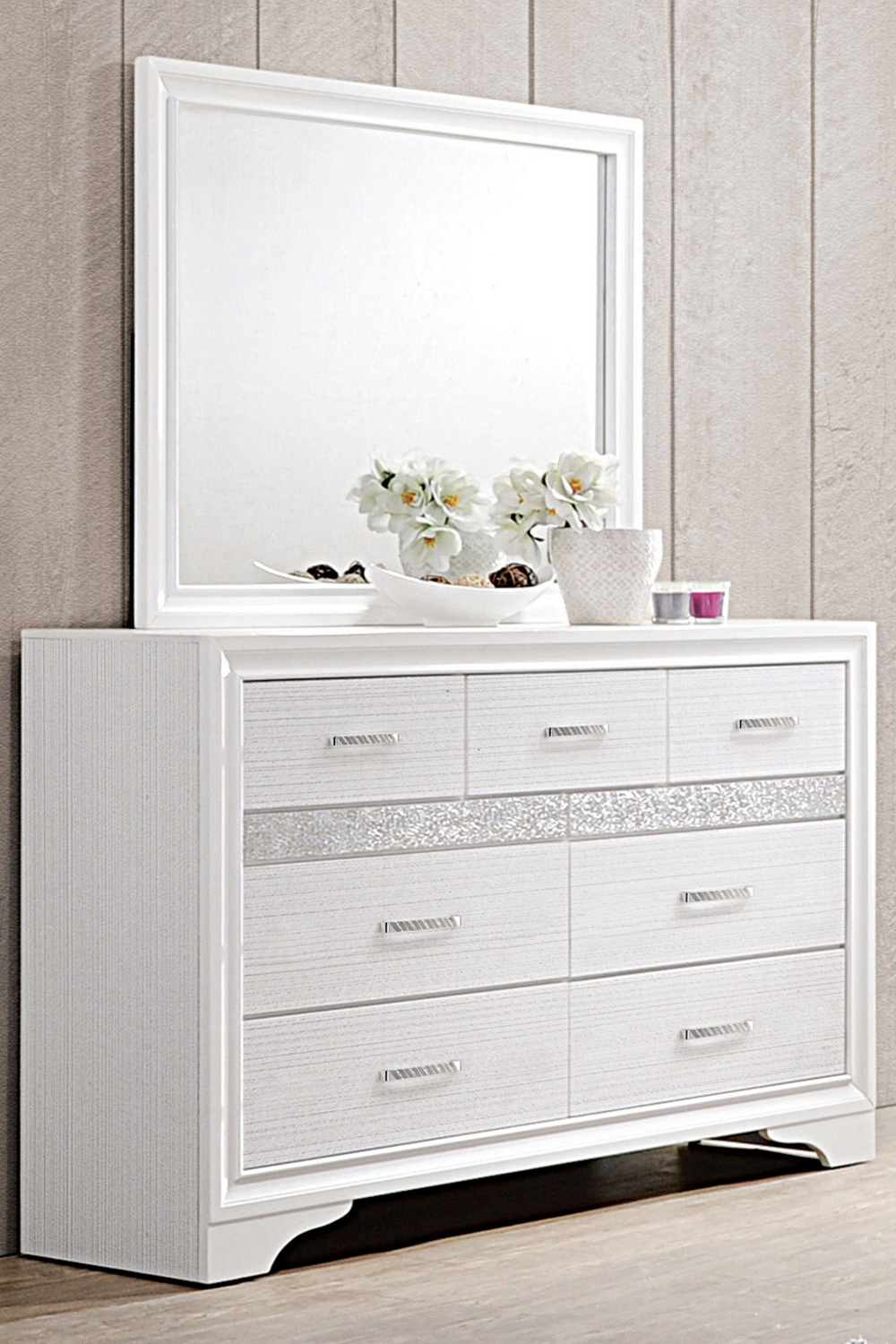 Coaster Miranda Rectangular Mirror - White