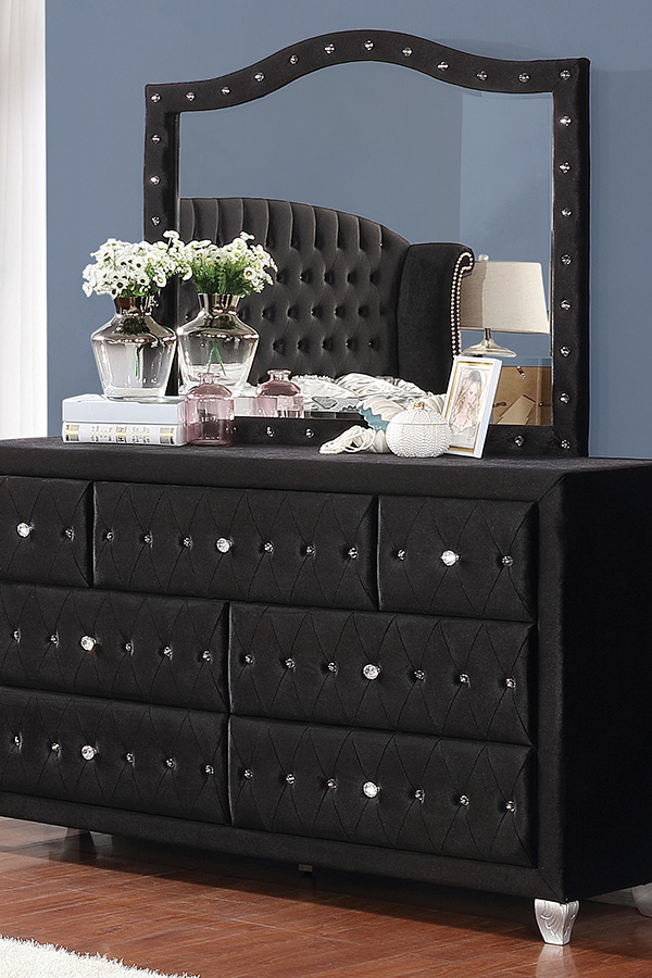 Coaster Deanna Button Tufted Mirror - Black