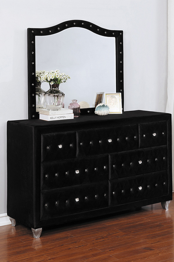 Coaster Deanna Button Tufted Mirror - Black