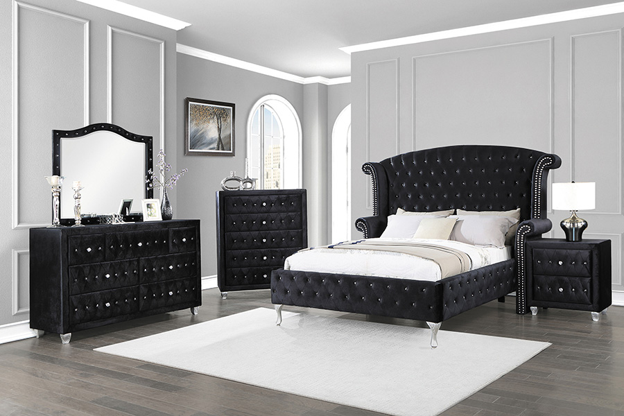 Coaster Deanna Button Tufted Mirror - Black