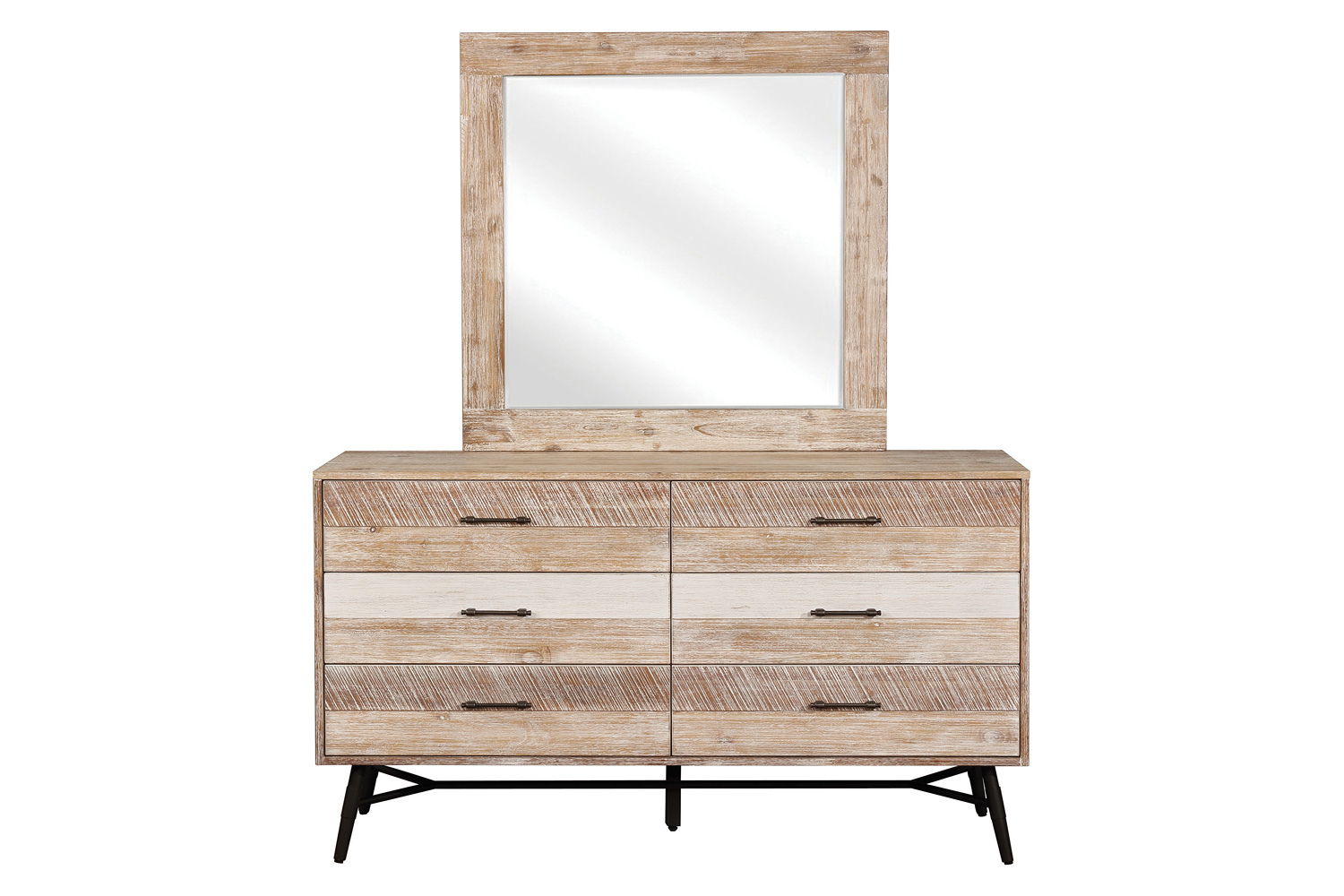 Coaster - Marlow Rectangular Mirror in Rough Sawn Multi