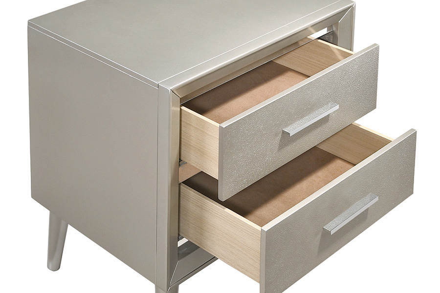 Coaster - Ramon 2-Drawer Nightstand in Metallic Sterling
