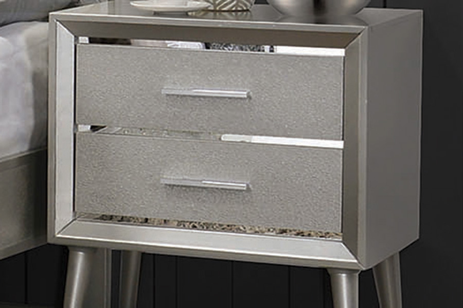 Coaster - Ramon 2-Drawer Nightstand in Metallic Sterling