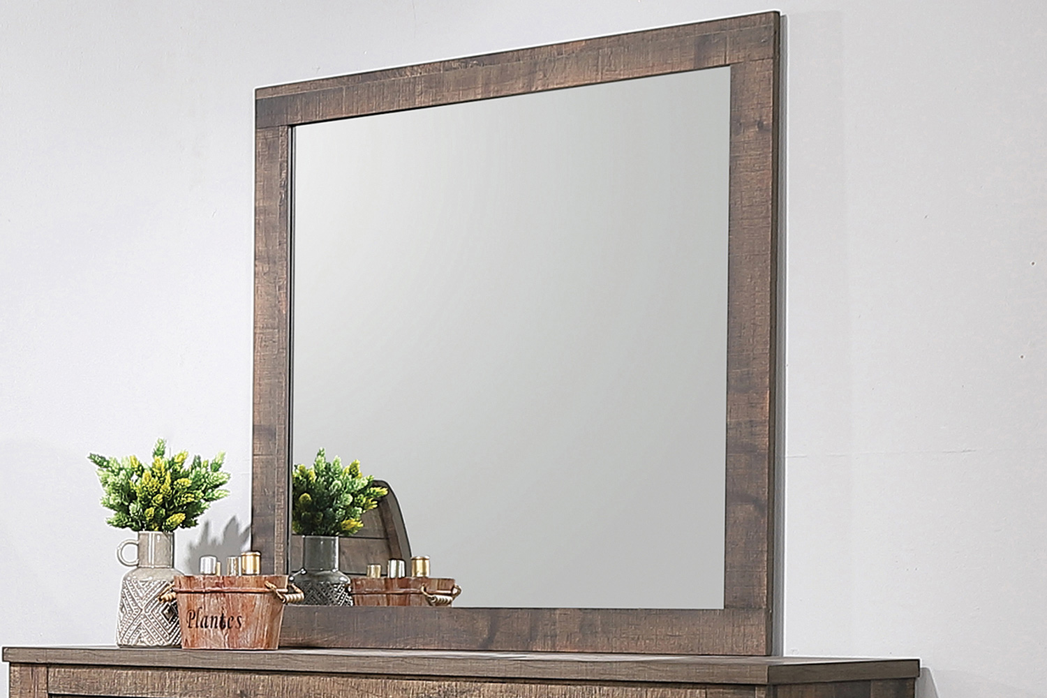 Coaster - Frederick Square Mirror in Weathered Oak