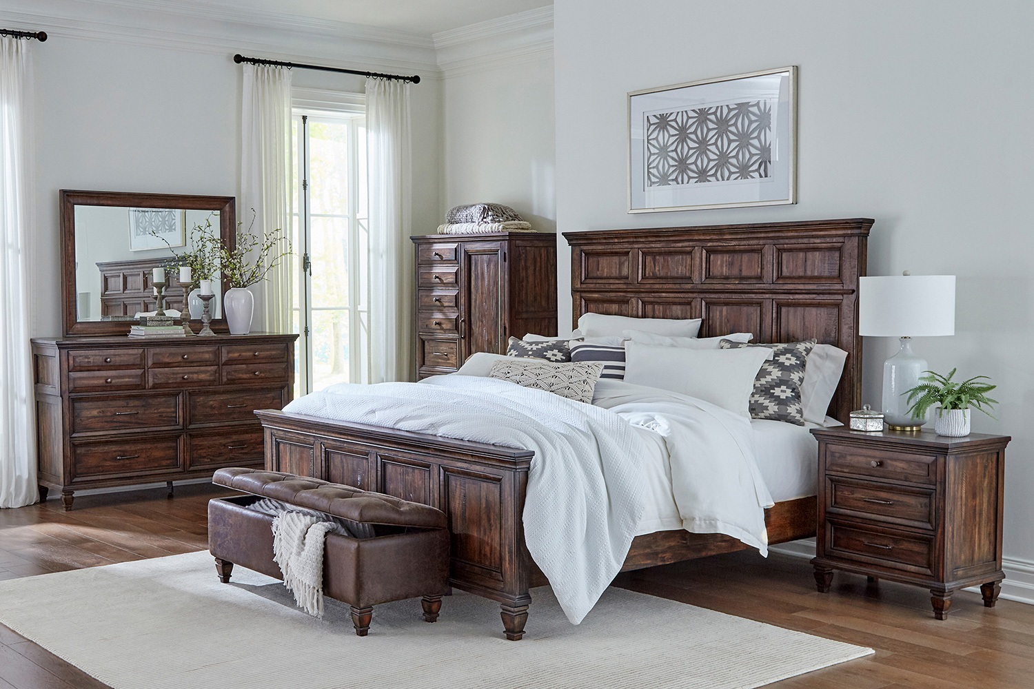 Coaster - Avenue Rectangle Dresser Mirror in Weathered Burnished Brown