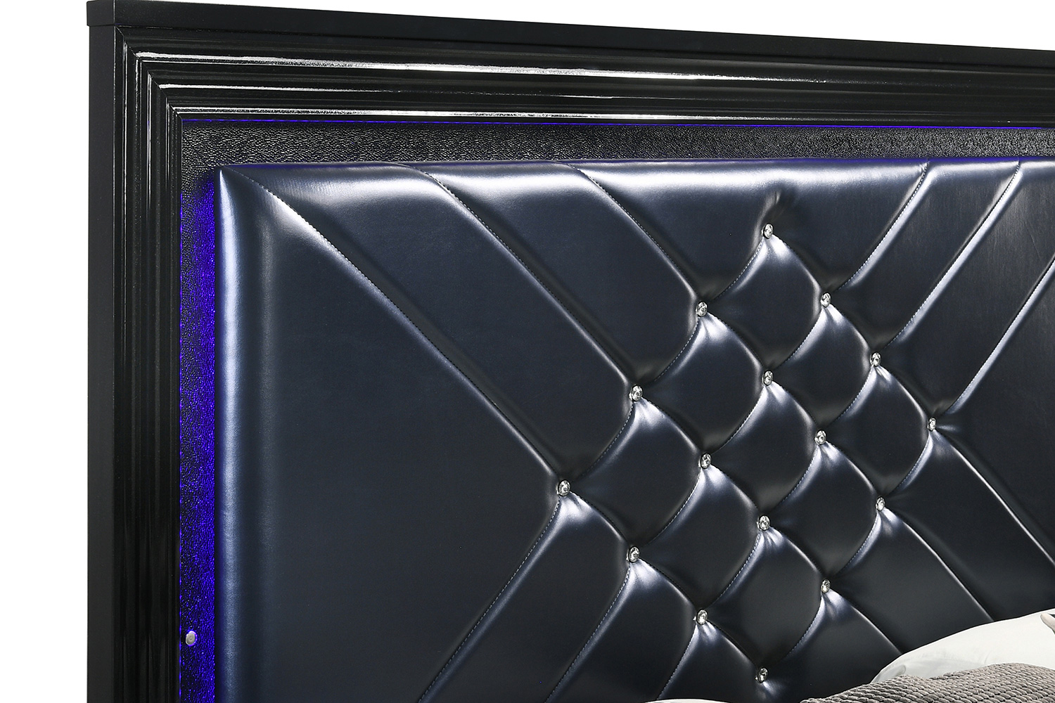 Coaster Penelope Eastern King Bed with Led Lighting - Black/Midnight Star