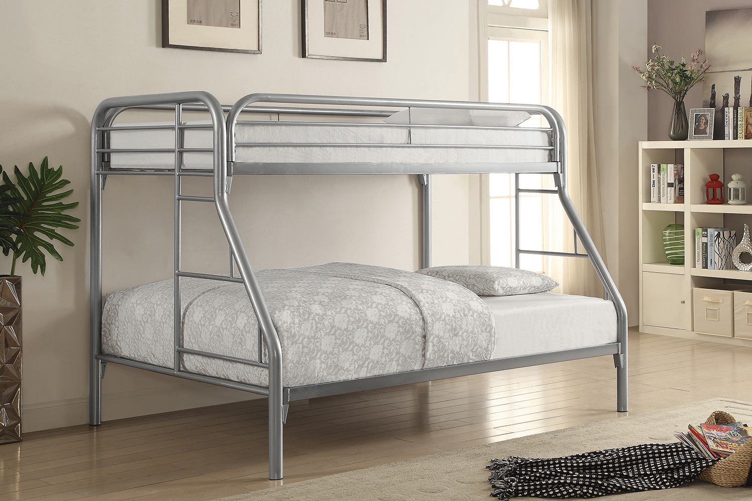 Coaster Morgan Twin Over Full Bunk Bed - Silver