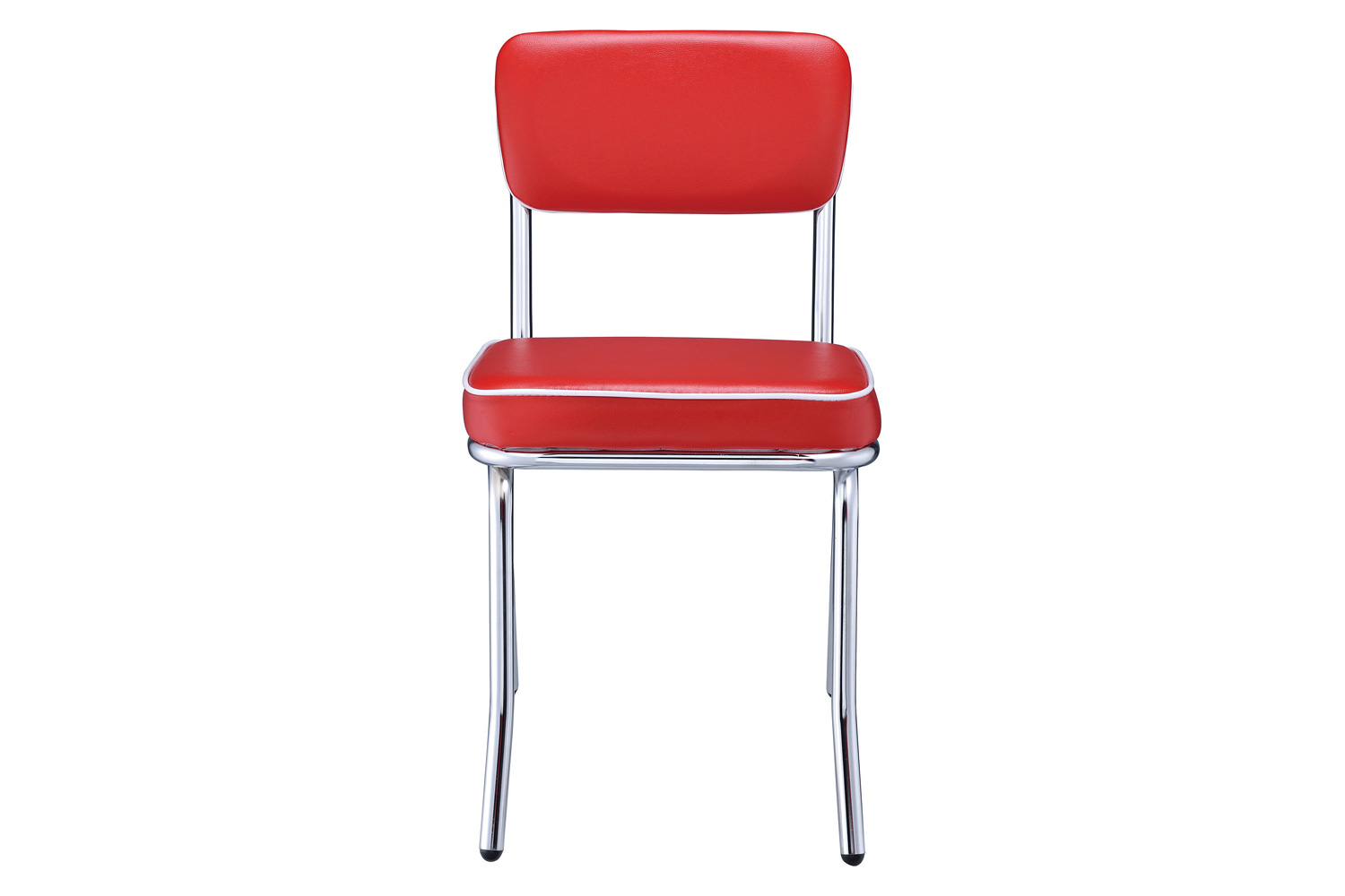 Coaster Retro Open Back Side Chairs (Set Of 2) - Red/Chrome