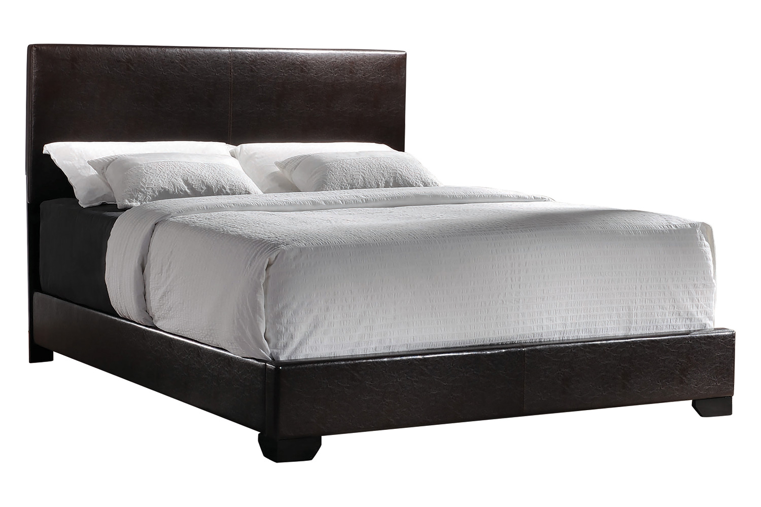 Coaster Conner California King Upholstered Panel Bed - Dark Brown