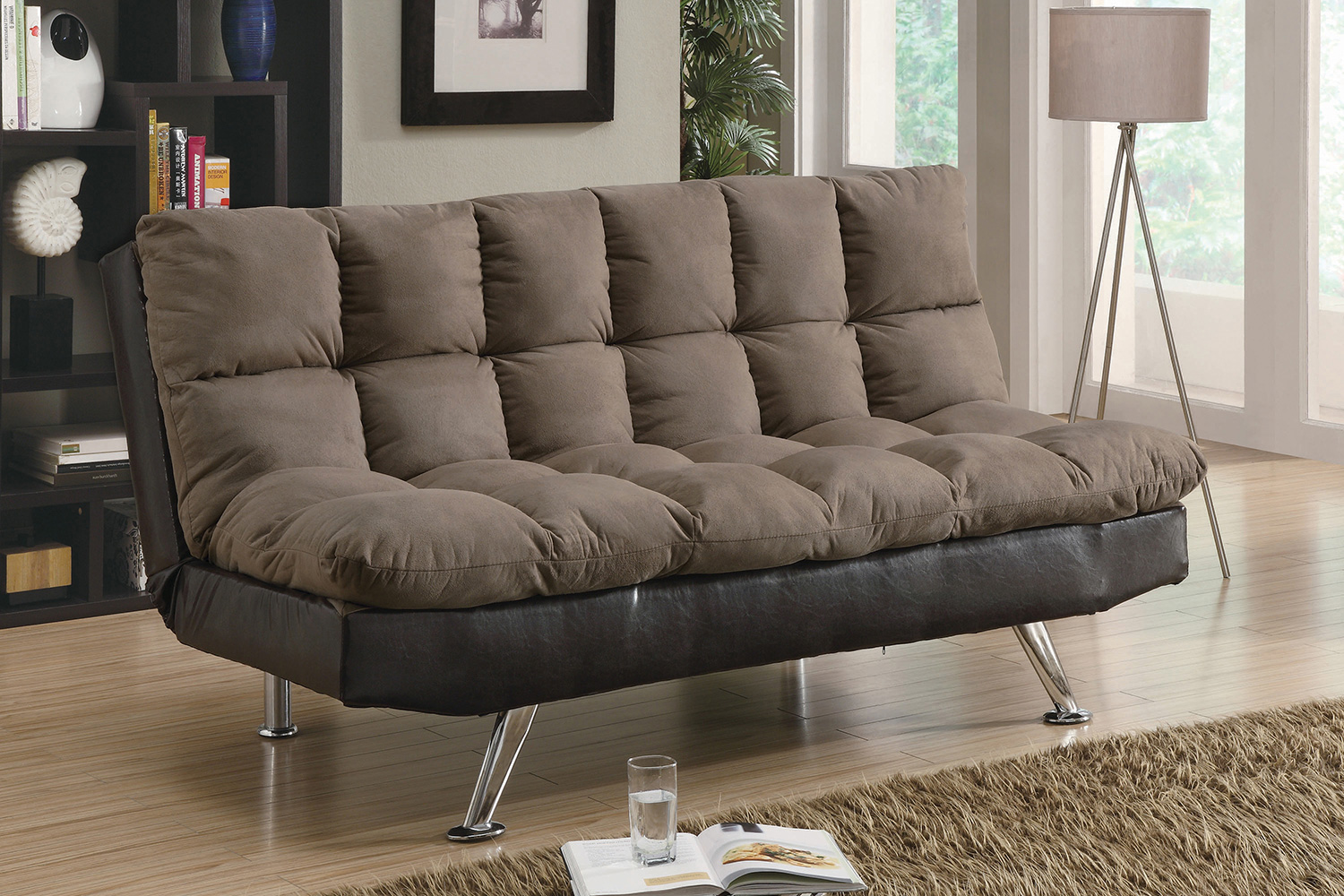 Coaster - Elise Biscuit Tufted Back Sofa Bed in Brown