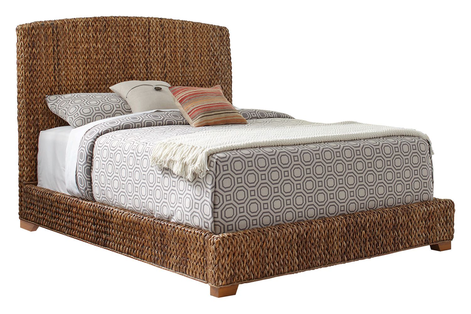 Coaster Laughton Eastern King Hand-Woven Banana Leaf Bed - Amber