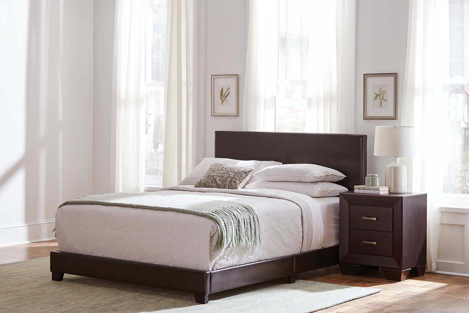 Coaster Dorian Upholstered Eastern King Bed - Brown